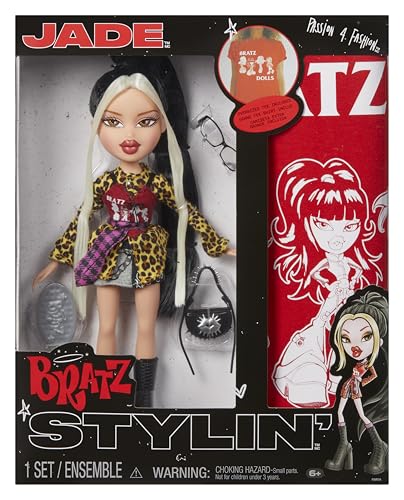 Bratz Stylin' Jade - Modepuppe mit T-Shirt um Gestalten für Dich, Inklusive Accessoires, Niedliches Spielzeug für Mädchen Bratz Stylin' Jade - Modepuppe mit T-Shirt um Gestalten für Dich, Inklusive Accessoires, Niedliches Spielzeug für Mädchen von Bratz