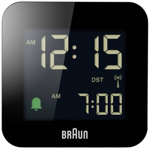 Braun BC08B-DCF Funk Wecker Schwarz negatives Display von Braun