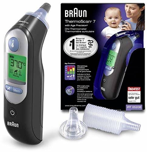 Braun ThermoScan 7 Infrarot Fieberthermometer Vorgewärmte Meßspitze von Braun