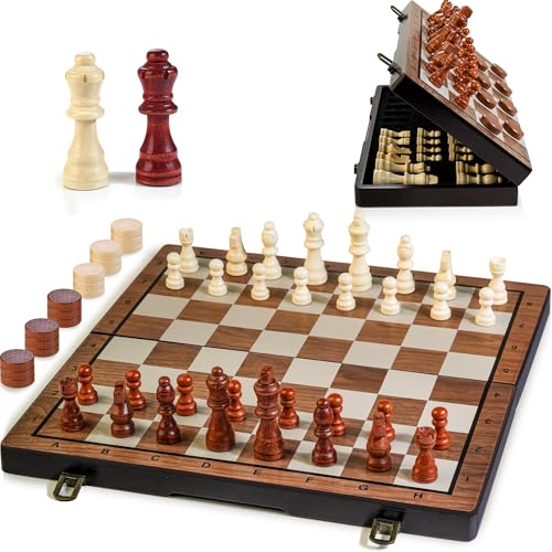 Magnetisches Schachchecker-Set aus Holz von Bravmate