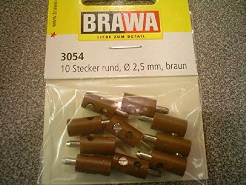 10 Stecker rund, braun von BRAWA