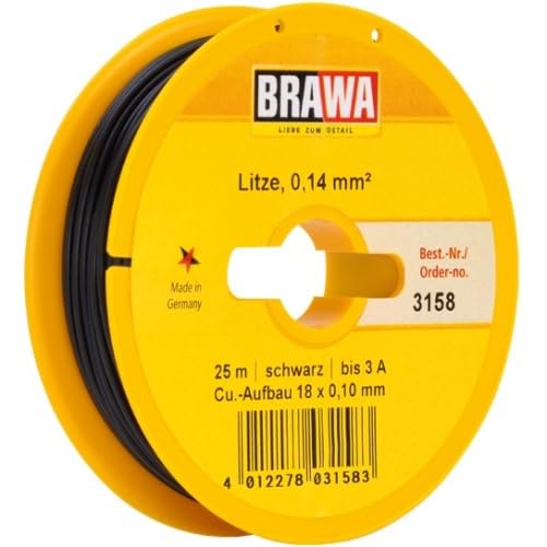 32385 Litze, 0,14mm², Dunkelbraun, 25m von Brawa