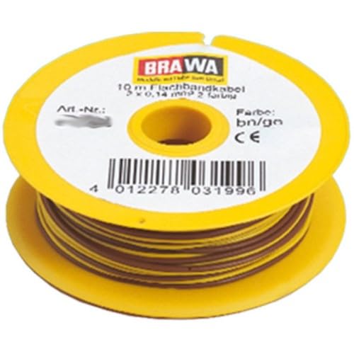 Brawa 32390 Doppellitze 0,14mm², 25m, braun-gelb von Brawa