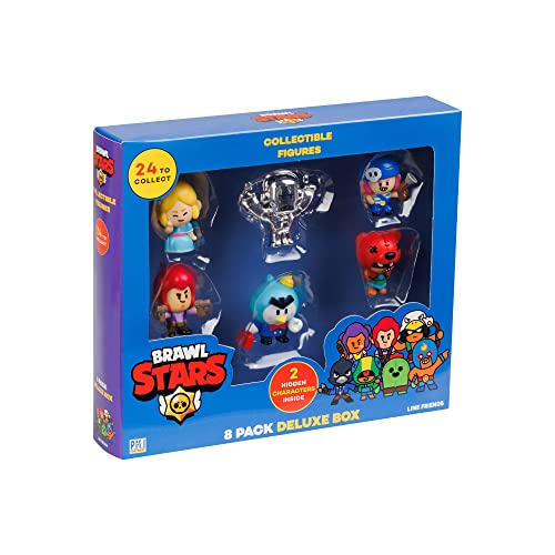 Brawl Stars Mini-Figuren zum Sammeln, Deluxe, 8 Stück, 2 Mystery-Charaktere, 1 Silberne Hautfigur, 5,1 cm Figuren, P.M.I. Offizielles Lizenzprodukt, Supercell, Geschenk für Gamer, Spielzeug von Brawl Stars