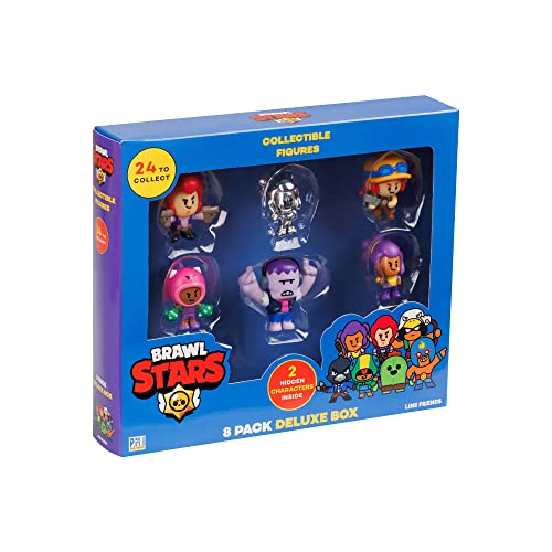 Brawl Stars Mini-Figuren zum Sammeln, Deluxe, 8 Stück, 2 Mystery-Charaktere, 1 Silberne Hautfigur, 5,1 cm Figuren, P.M.I. Offizielles Lizenzprodukt, Supercell, Geschenk für Gamer, Spielzeug von Brawl Stars