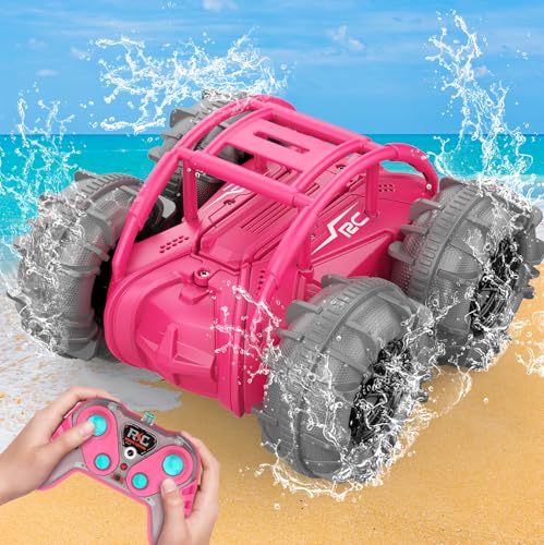 Braxel Ferngesteuertes Auto Geschenk Mädchen 3 4 5 6 7 8 Jahre, Amphibienfahrzeug Spielzeug Ab 3 4 5 6 7 8 Jahre Mädchen Geschenke Für Mädchen 4 5 6-10 Jahre, Rc Auto Kinder Outdoor Wasser Spielzeug von Braxel