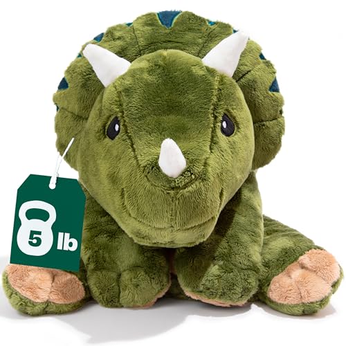 Brease Weighted Stuffed Animal, 2,3 kg – Gewicht Kuscheltier Plüsch-Dino für sanfte Umarmungen und ruhige Zeiten, kuscheliger Begleiter für Kinder & Erwachsene, ideales schweres Kuscheltier für alle von Brease