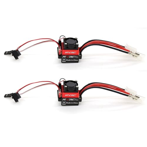 Breeshy 2 x Geschwindigkeitsregler ESC, gebürstet, wasserdicht 1060, 60 A, Bremse und Hinterbremse mit Auslauf 6 V/3 A, für Autoteile 1/10, ferngesteuert von Breeshy