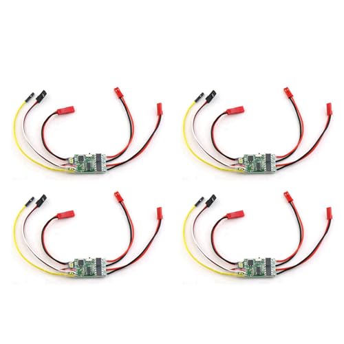 Breeshy 4 x Geschwindigkeitsregler, gebürstet, bidirektional, 5 A, ESC, bidirektional, ESC 2S-3S Lipo für Ersatzteile, für Boot, Modell, RC von Breeshy