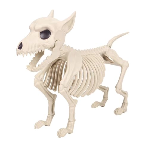 Breeshy Halloween-Dekoration mit Hundeskelett - Bewegliche Tierskelette mit Beweglichen Gelenken, Halloween-Dekoration von Breeshy