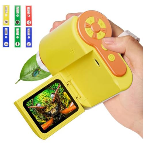 Breeshy Mikroskop für Kinder, 1000-Faches Handmikroskop mit HD-Bildschirm für Kinder mit Einstellbaren LED-Leuchten für Kinder von Breeshy