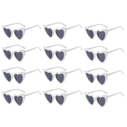 Breeshy Sonnenbrille, Herzform, für Hochzeit, Junggesellinnenabschied, Geschenke für Brautjungfern und Junggesellen, Weiß von Breeshy