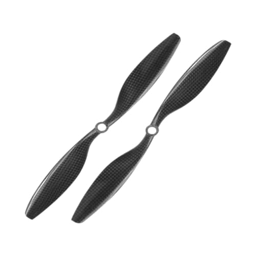 Breeshy Spiralpropeller aus Faser 1045, schwarz, 25,4 x 11,4 cm, Propeller und Rückseite mit Flügeln für Multicopter von Breeshy