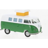 BREKINA 31617 1:87 VW T1b Camper mit Hubdach weiss grün, 1960 von Brekina