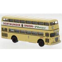 BREKINA 61258 1:87 Büssing D2U Doppeldecker BVG - Dortmunder Union Pilsener, 1960 von Brekina