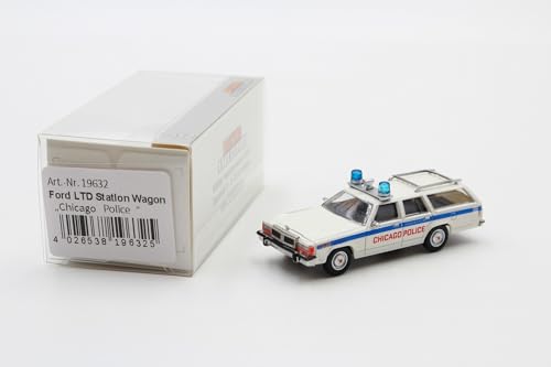 Brekina LTD Station Wagon der Chicago Police 1:87 /BRN1418 - Dunkelblau, Kunststoff, Modellauto-Skulptur, Sculptur von Brekina