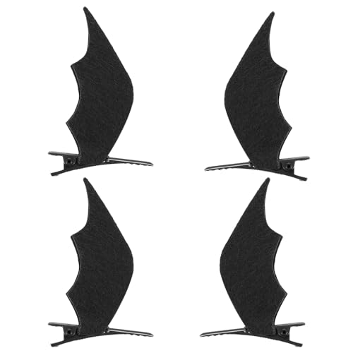 4 Stück Haarspangen Fledermaus Halloween Haarspangen Gothic Fledermaus Haarklammer Klein Schwarz Fledermausflügel Haarnadel Haardekoration Zubehör Haarschmuck Für Mädchen Frauen Cosplay Halloween von Bremorou