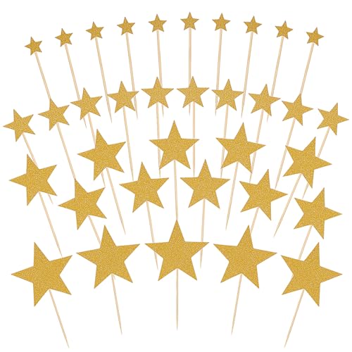 Goldene Sterne Cupcake Deko 35 Stück Muffin Deko Glitter Muffins für Geburtstag Hochzeit Baby Dusche Verlobung Weihnachten Party Kuchen Cupcake Goldene Sterne Cupcake Deko 35 Stück Muffin Deko Glitter Muffins für Geburtstag Hochzeit Baby Dusche Verlobung Weihnachten Party Kuchen Cupcake von Bremorou