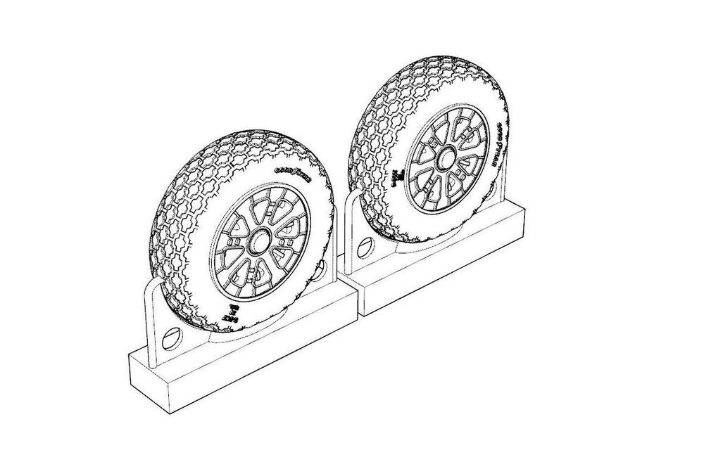 F4U Corsair Cross Thread Wheels set von Brengun