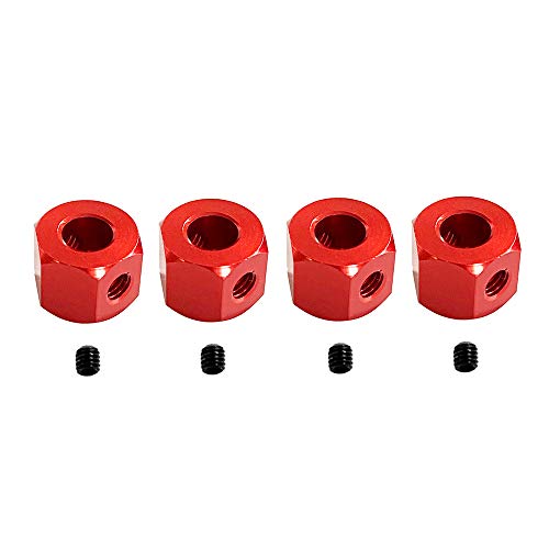 Brensty 4 STÜCKE 5 Mm Bis 12 Mm Metall Kombinierer Rad Naben Sechskant Adapter für D12 C14 C24 B14 B16 MN D90 D91 RC Auto Upgrade Teile, Rot von Brensty