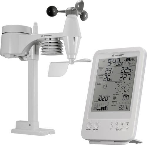 Bresser Optik Center 5-in-1 7002511 Funk-Wetterstation Vorhersage für 12 bis 24 Stunden von Bresser Optik