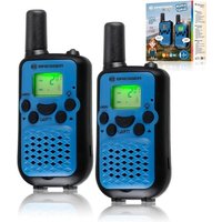 Bresser Junior 8811400 - Walkie Talkie 2er-Set, Funkgeräte mit hoher Reichweite bis zu 6km, Frei-Hand-Funktion und integrierter Taschenlampe, Blau/Sch von Bresser