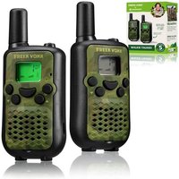 Freek Vonk 9820400 - BRESSER Walkie Talkie 2er-Set, Funkgeräte mit hoher Reichweite bis zu 6km, Frei-Hand-Funktion und Taschenlampe, grün von Bresser