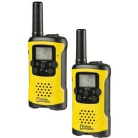 National Geographic 9111450 - Walkie-Talkies 2er-Set, Funkgeräte mit hoher Reichweite bis zu 6 km, Frei-Hand-Funktion, gelb/schwarz von Bresser