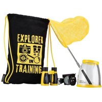 National Geographic 9136000 - Outdoor-Entdecker-Set, Abenteuerset mit Fernglas, Kompass, Fangnetz, Lupe und Tasche, Explorer-Training von Bresser