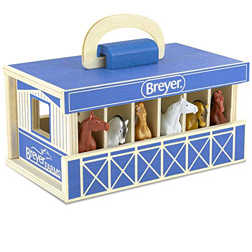 Breyer Farms Wood Carry Stable with Horses von Breyer