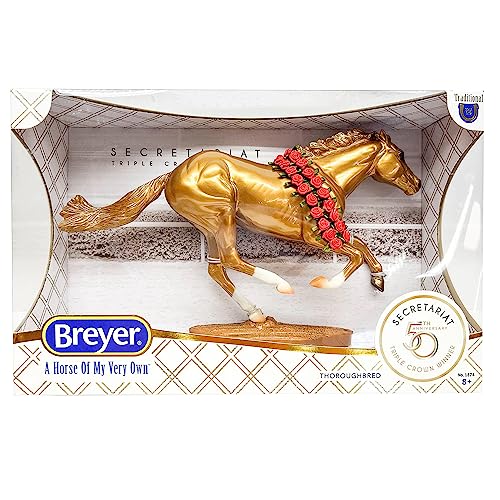 Breyer Pferde Traditionelle Serie – Sekretariat 50-jähriges Jubiläumsmodell | Limited Edition | Pferde-Spielzeugmodell | 36,2 x 22,9 cm | Maßstab 1:9 | Modell #1874 von Breyer