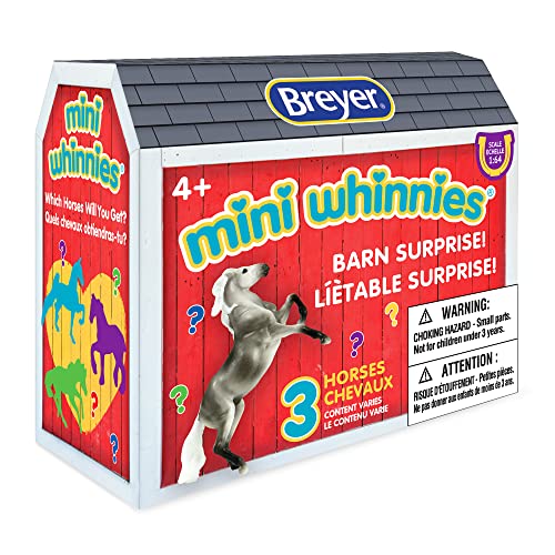 Breyer Mini Whinnies Barn Surprise Pferde | 3 Pferde | Zufällige Auswahl | Maßstab 1:64 | Pferde sind 5,1 x 3,8 cm groß | Modell #7846 von Breyer