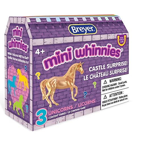 Breyer Mini Whinnies Castle Surprise Pferde | 3 Einhörner | Zufällige Auswahl | Maßstab 1:64 | Einhörner sind 5,1 x 3,8 cm groß | Modell #7848 von Breyer