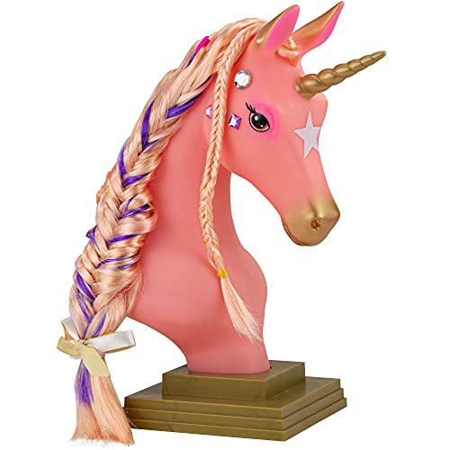 Breyer Pferde Mane Schönheit Einhorn Frisierkopf | Sternenstaub | Extra lang, seidige No-Tangle-Mähne | Bürste, Haarspulen, Clips | Einhorn Spielzeug | Modell Nr. 7405, 10 x 4,25 x 4,25 (Rosa) von Breyer