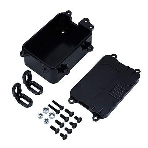 Briaatt Metall-Empfängerbox, ESC-Box, Upgrade-Zubehör, Passend für SCX10 1/10 RC Kettenfahrzeug, Schwarz von Briaatt