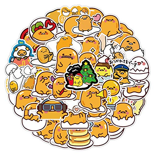 120 Stück Gudetama Aufkleber Wasserflaschen Laptop Telefon Gitarre Skateboard Computer Koffer Fahrrad Cartoon Vinyl Stickers Wasserdicht Ästhetisch Aufkleber für Jugendliche Kinder Erwachsene von Bric Dodo