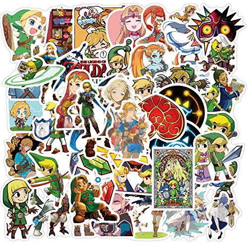 50 Stück Games The Legend of Zelda Aufkleber Laptop Telefon Gitarre Skateboard Notebook Auto Motorrad Fahrrad Vinyl Stickers Wasserdicht Anime Zelda Aufkleber für Jugendliche Kinder Erwachsene von Bric Dodo