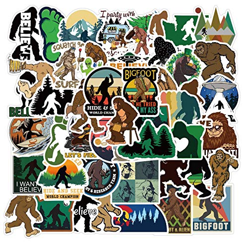 50 Stück Große Füße Wildnis Aufkleber Auto Laptop Telefon Gitarre Skateboard Motorrad Fahrrad Bigfoot Savage Stickers Set Vinyl Wasserdicht Aesthetic Aufkleber für Jugendliche Kinder Erwachsene von Bric Dodo