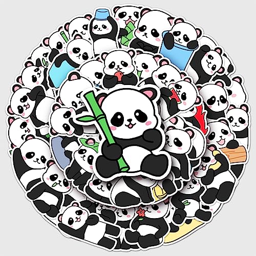 Bric Dodo 50 Stück Panda Aufkleber Auto Laptop Telefon Gitarre Skateboard Motorrad Fahrrad Panda Stickers Set Vinyl Wasserdicht Aesthetic Aufkleber für Jugendliche Kinder Erwachsene von Bric Dodo