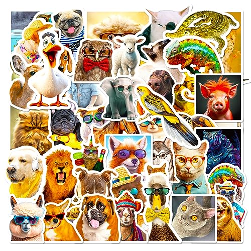 Bric Dodo 50 Stück Tiere Aufkleber Auto Laptop Telefon Gitarre Skateboard Motorrad Fahrrad Animal Collection Stickers Set Vinyl Wasserdicht Aesthetic Aufkleber für Jugendliche Kinder Erwachsene von Bric Dodo