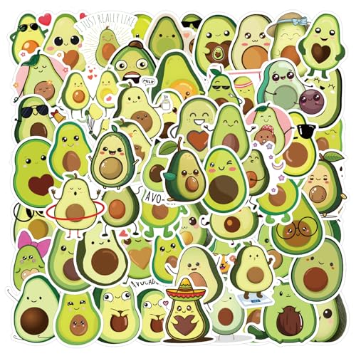 Bric Dodo 100 Stück Avocado Aufkleber Auto Laptop Telefon Gitarre Skateboard Motorrad Fahrrad Avocado Stickers Set Vinyl Wasserdicht Aesthetic Aufkleber für Jugendliche Kinder Erwachsene von Bric Dodo