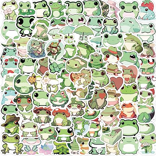 Bric Dodo 100 Stück Frosch Aufkleber Auto Laptop Telefon Gitarre Skateboard Motorrad Fahrrad Frogs Stickers Set Vinyl Wasserdicht Aesthetic Aufkleber für Jugendliche Kinder Erwachsene von Bric Dodo