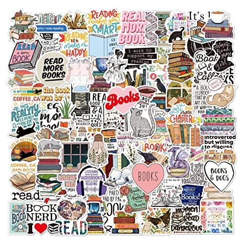 Bric Dodo 100 Stück Lesen Aufkleber Auto Laptop Telefon Gitarre Skateboard Motorrad Fahrrad Lesen Stickers Set Vinyl Wasserdicht Aesthetic Aufkleber für Jugendliche Kinder Erwachsene von Bric Dodo