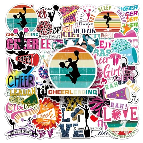 Bric Dodo 50 Stück Cheerleader Aufkleber Auto Laptop Telefon Gitarre Skateboard Motorrad Fahrrad Cheerleading Stickers Set Vinyl Wasserdicht Aesthetic Aufkleber für Jugendliche Kinder Erwachsene von Bric Dodo