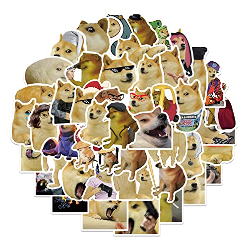 Bric Dodo 50 Stück Doge Aufkleber Auto Laptop Telefon Gitarre Skateboard Motorrad Fahrrad Meme Stickers Set Vinyl Wasserdicht Aesthetic Aufkleber für Jugendliche Kinder Erwachsene von Bric Dodo