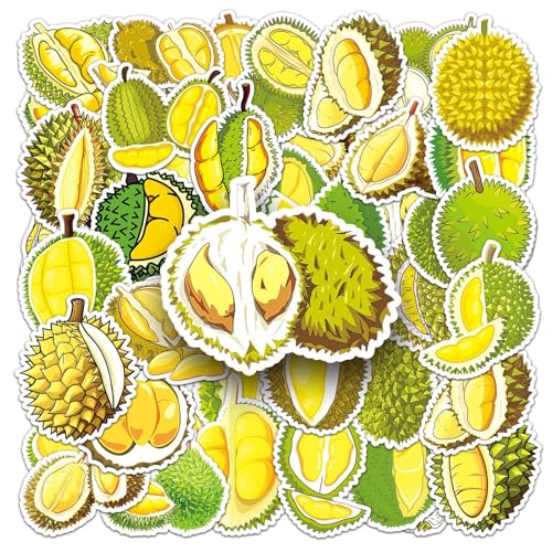 Bric Dodo 50 Stück Durian Aufkleber Auto Laptop Telefon Gitarre Skateboard Motorrad Fahrrad Durian Stickers Set Vinyl Wasserdicht Aesthetic Aufkleber für Jugendliche Kinder Erwachsene von Bric Dodo