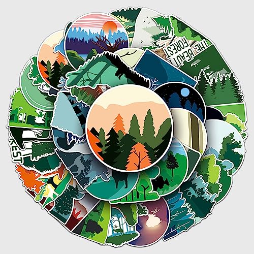 Bric Dodo 50 Stück Forest Aufkleber Auto Laptop Telefon Gitarre Skateboard Motorrad Fahrrad Wälder Stickers Set Vinyl Wasserdicht Aesthetic Aufkleber für Jugendliche Kinder Erwachsene von Bric Dodo