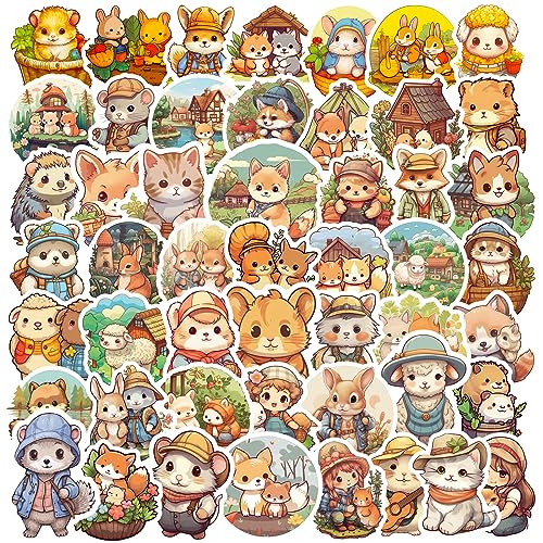 Bric Dodo 50 Stück Kleine Tiere Aufkleber Auto Laptop Telefon Gitarre Skateboard Motorrad Fahrrad Animal Stickers Set Vinyl Wasserdicht Aesthetic Aufkleber für Jugendliche Kinder Erwachsene von Bric Dodo