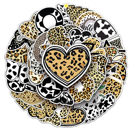 Bric Dodo 50 Stück Leopard Aufkleber Auto Laptop Telefon Gitarre Skateboard Motorrad Fahrrad Leopard Print Stickers Set Vinyl Wasserdicht Aesthetic Aufkleber für Jugendliche Kinder Erwachsene von Bric Dodo