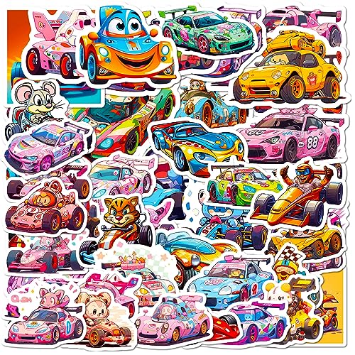 Bric Dodo 50 Stück Sportwagen Racing Cars Aufkleber Motorrad Laptop Wasserflaschen Telefon Gitarre Skateboard Fahrrad Rennwagen Vinyl Stickers Wasserdicht Ästhetisch für Jugendliche Kinder Erwachsene von Bric Dodo